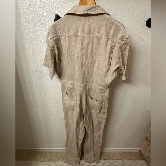 MATE The Label 100% Linen Jumpsuit Size Small Cream - Picture 6 of 8
